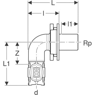 GEBERIT WANDDRVOER BRNS D20-RP1/2"