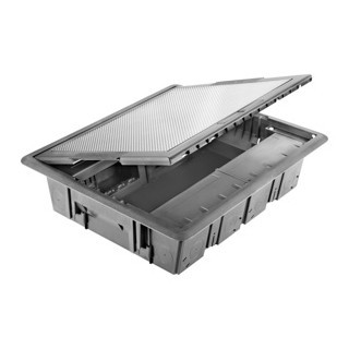 Gewiss 24 SC-serie Ondervloercontactdoos - met roestvrij stalen deksel - 20 module system