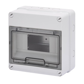 Gewiss 40 CD-serie Kunststof Opbouwkast met unipolaire rail 9H - met transparant deurtje