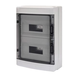 Gewiss 40 CD-serie Kunststof Opbouwkast met din rail met klemmenblok - met transparant de