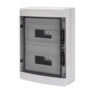Gewiss 40 CD-serie Kunststof Opbouwkast met din rail met klemmenblok - met transparant de