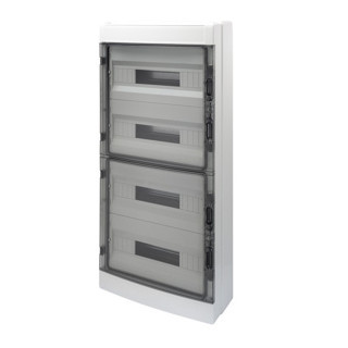 Gewiss 40 CD-serie Kunststof Opbouwkast met din rail en klemmenblok- met transparante deu