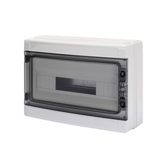 Gewiss 40 CD-serie Kunststof Opbouwkast met din rail en klemmenblokken - transparante deu