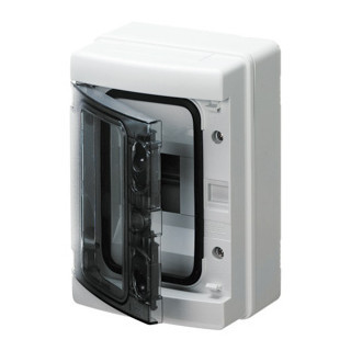 Gewiss 40 CD-serie Kunststof Opbouwkast met din rail - transparante deur 4 mod BXHXD 143X