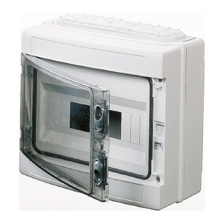 Gewiss 40 CD-serie Kunststof Opbouwkast met din rail en klemmenblokken - transparante deu