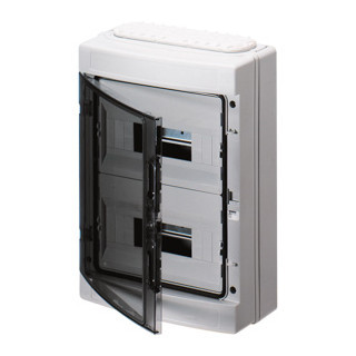 Gewiss 40 CD-serie Kunststof Opbouwkast met din rail en klemmenblokken - transparante deu