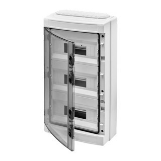 Gewiss 40 CD-serie Kunststof Opbouwkast met din rail en klemmenblokken - transparante deu