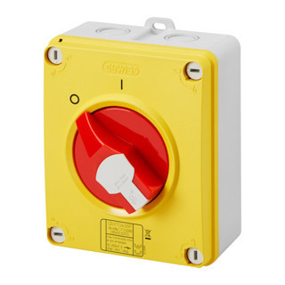 Gewiss 70 RT HP-serie Last/Draaischakelaar in kunststof box - 16a 4P - vergrendelbare rode K
