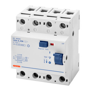 Gewiss 90-serie aardlekschakelaars Aardlekschakelaar 4P 125a 300ma type-a[s] direct 4 module - idp serie