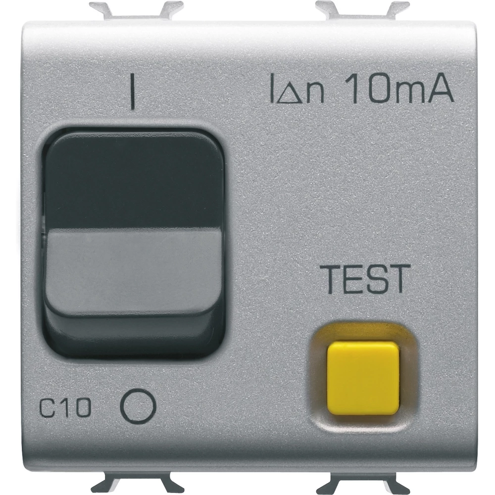 Gewiss 90 AM-serie Chorusmart Aardlekautomaat 1P+N C-kar 10a 10ma type-A 2 module titaniu