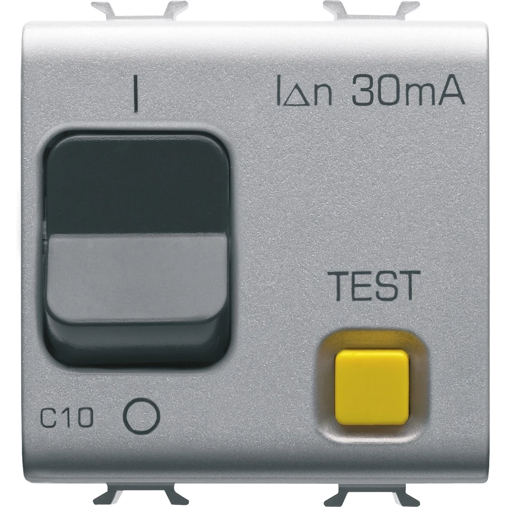 Gewiss 90 AM-serie Chorusmart Aardlekautomaat 1P+N C-kar 10a 30ma type-A 2 module titaniu
