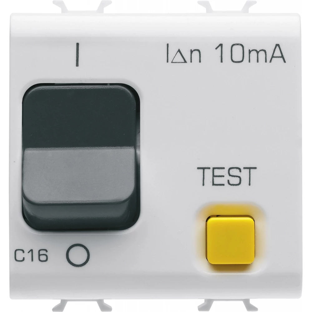 Gewiss 90 AM-serie Chorusmart Aardlekautomaat 1P+N C-kar 16a 10ma type-A 2 module glanzen