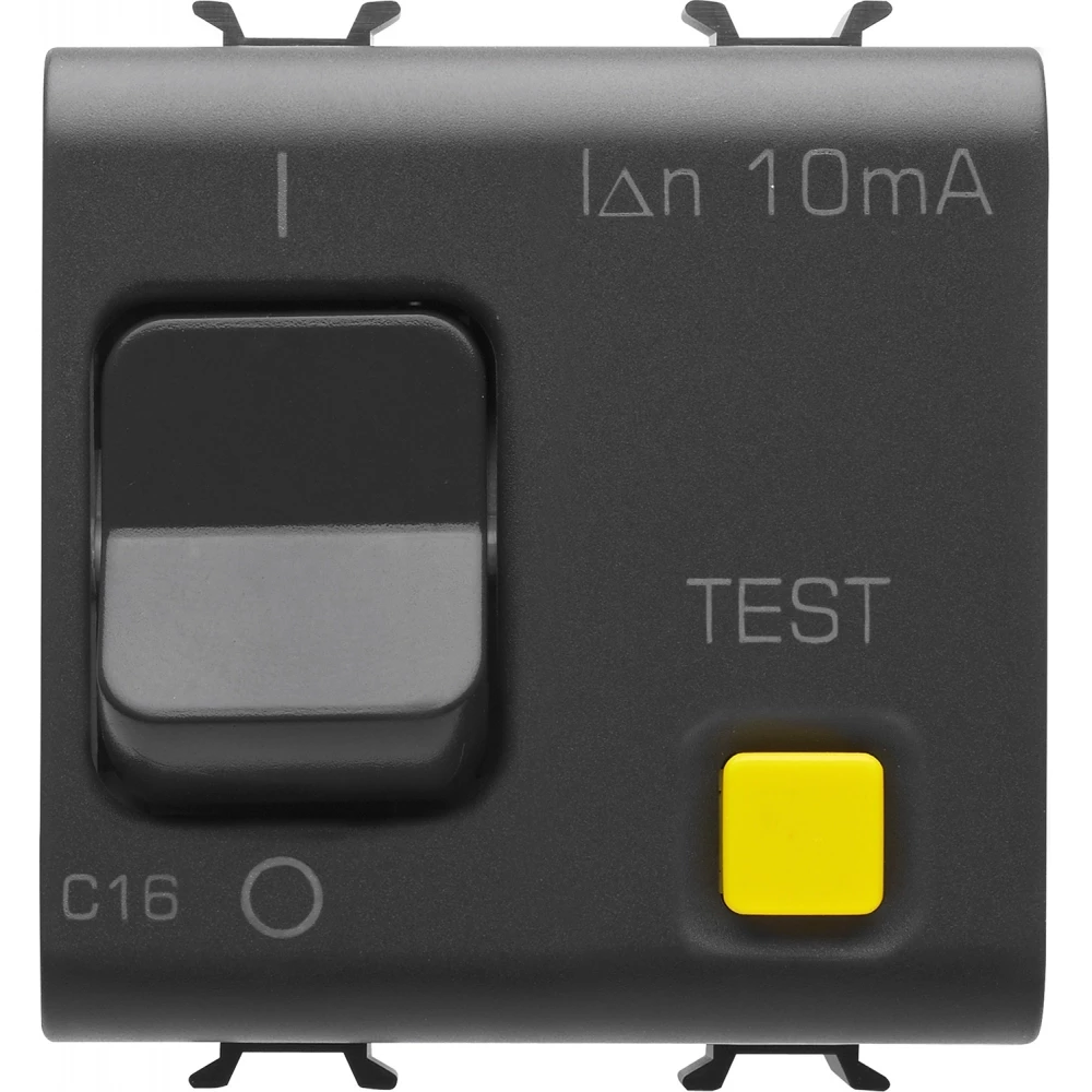 Gewiss 90 AM-serie Chorusmart Aardlekautomaat 1P+N C16 A 10 ma - 2 module - satijn zwart