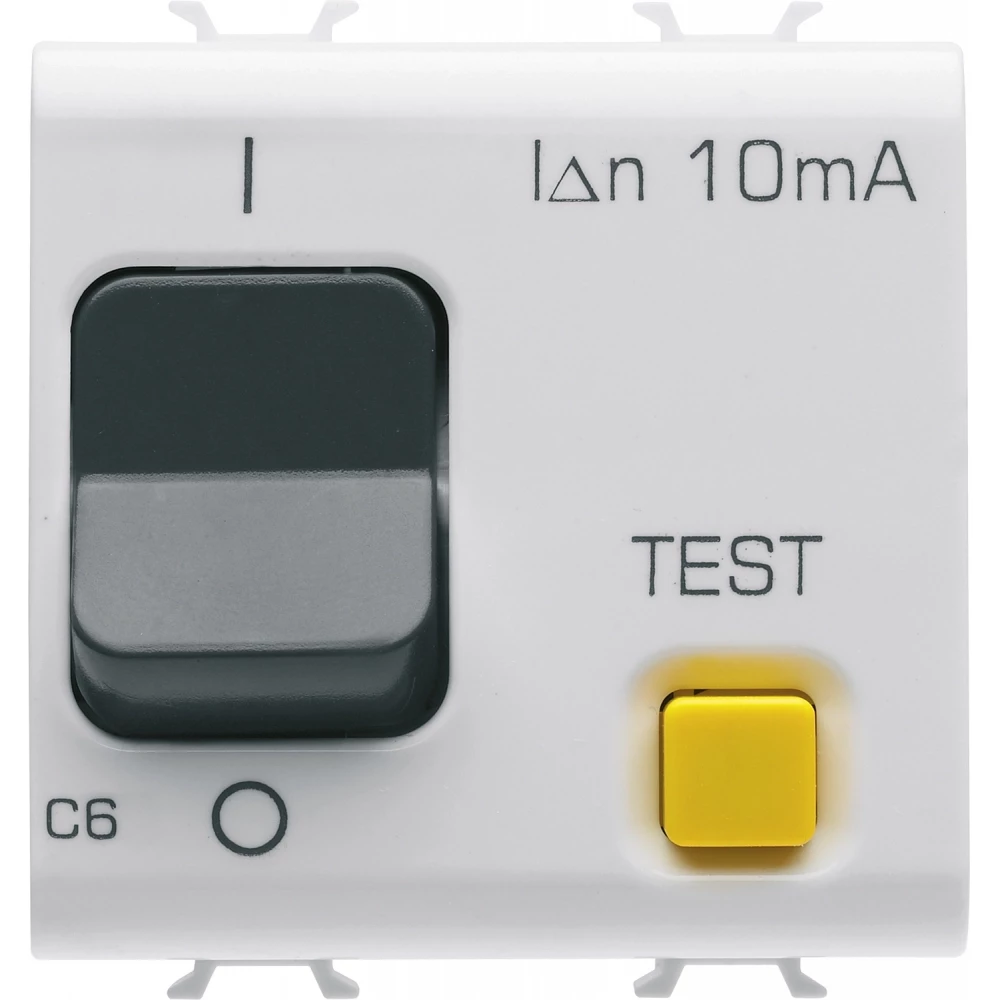 Gewiss 90 AM-serie Chorusmart Aardlekautomaat 1P+N C6 10 ma - 2 module - glanzend wit