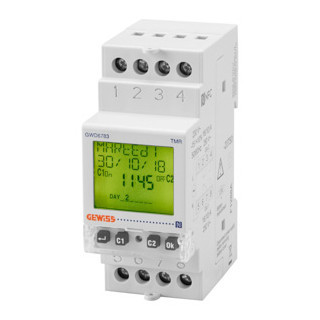 Gewiss 90 AM-serie Wekelijkse Tijdschakelaar - laadreserve 5 jaar - 2 omschakelingscontac