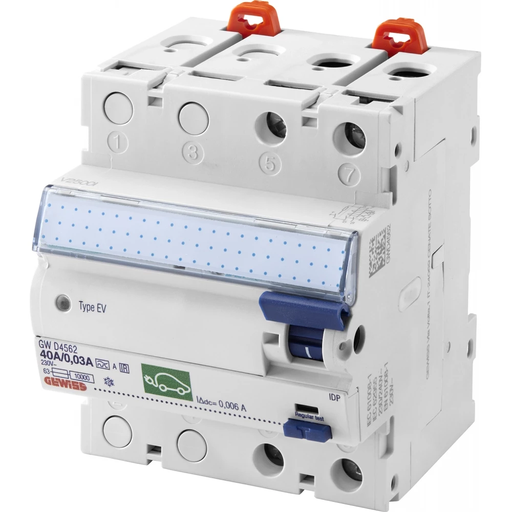 Gewiss 90-serie aardlekschakelaars Aardlekschakelaar2p 40a 30ma type a[ev] electrische voertuigladers 4 M