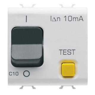 Gewiss CHORUSMART - Huishoudelijke serie Chorusmart Aardlekautomaat 1P+N C-kar 10a 10ma type-A 2 module glanzen
