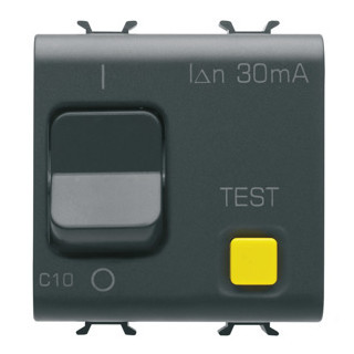 Gewiss CHORUSMART - Huishoudelijke serie Chorusmart Aardlekautomaat 1P+N C10 30ma 3ka satijn zwart