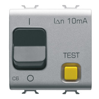 Gewiss CHORUSMART - Huishoudelijke serie Chorusmart Aardlekautomaat 1P+N C6 10 ma - 2 module - titanium
