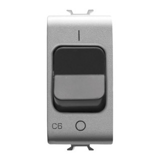 Gewiss CHORUSMART - Huishoudelijke serie Chorusmart Installatieautomaat C-kar 1P 6a 230 vac 1 module titanium