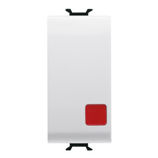 Gewiss CHORUSMART Drukknop 1P 250 vac - nc+no 16 A - stop - rode lens - 1 module - glanz