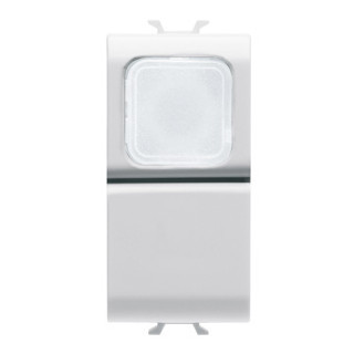 Gewiss CHORUSMART Drukknop 1P 250 vac - no 16 A - opaal afscherming - 1 module - glanze