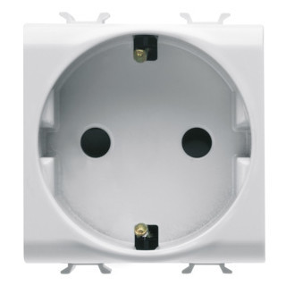 Gewiss CHORUSMART - Huishoudelijke serie Duitse Standaard wandcontactdoos 250 vac - 2p+a 16 A - 2 module - glan