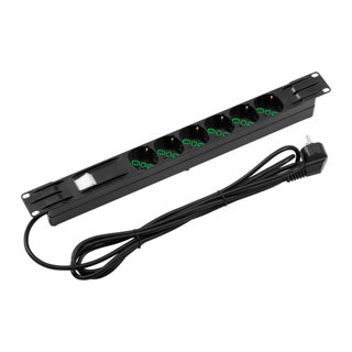 Gewiss DATA CENTER-serie 19" Stekkerdoos - 6 contactdozen 2p+a 16 A dubbel amperage italiaanse/