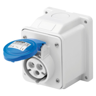 Gewiss IEC 309 HP-serie Cee Wandcontactdoos 2p+a 16a 200/250V 50/60HZ - opbouw 10° - ip44 - BL