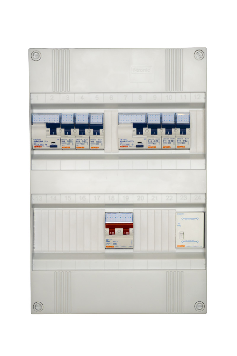 Gewiss NLK Groepenkast 1F,2als,6 groepen+trafo