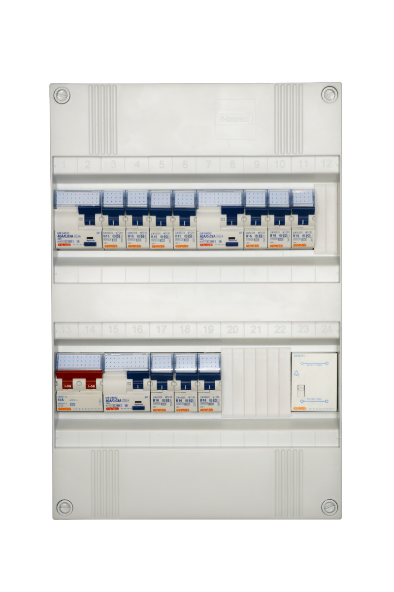 Gewiss NLK Groepenkast 1F,3als,10 groepen+trafo