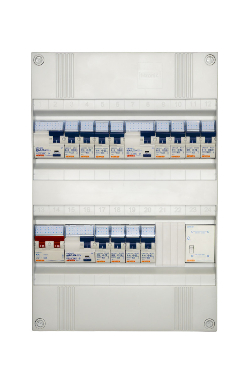 Gewiss NLK Groepenkast 1F,3als,12 groepen+trafo