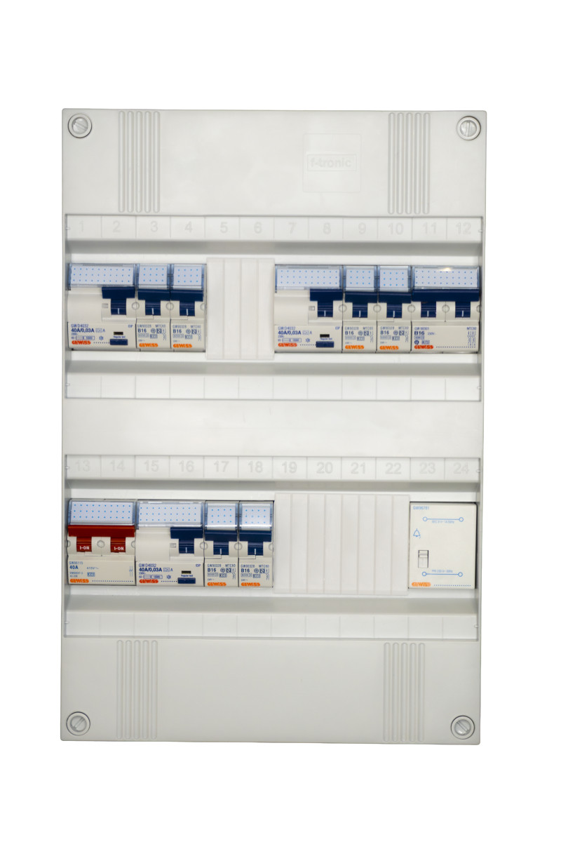 Gewiss NLK Groepenkast 1F,3als,6 groepen+trafo+kook