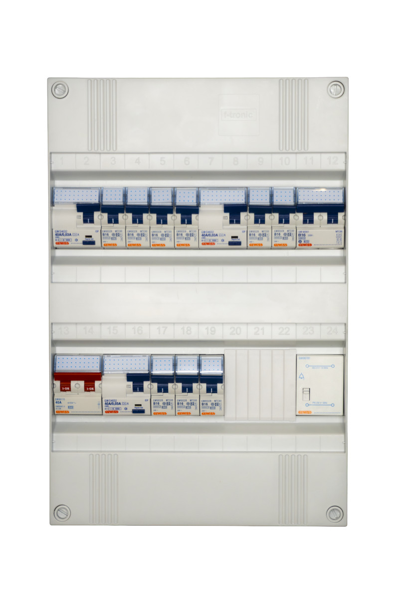Gewiss NLK Groepenkast 1F,3als,9 groepen+trafo+kook