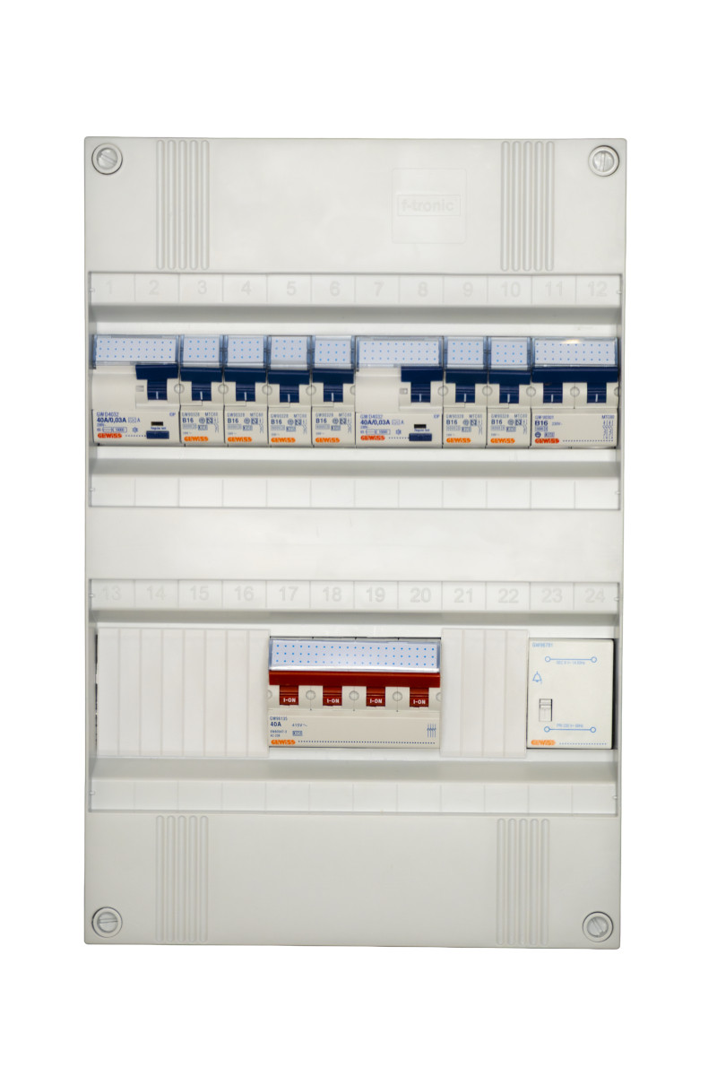 Gewiss NLK Groepenkast 3F,2als,6 groepen+trafo+kook