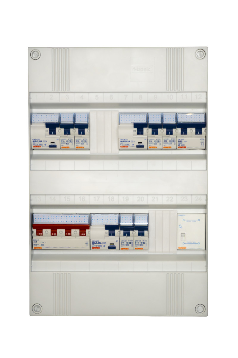 Gewiss NLK Groepenkast 3F,3als,6 groepen+trafo+kook