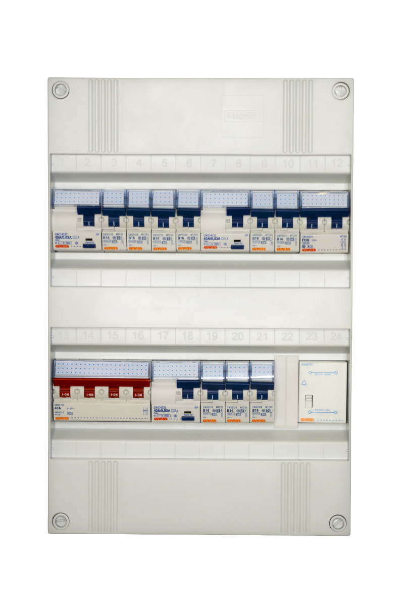 Gewiss NLK Groepenkast 3F,3als,9 groepen+trafo+kook