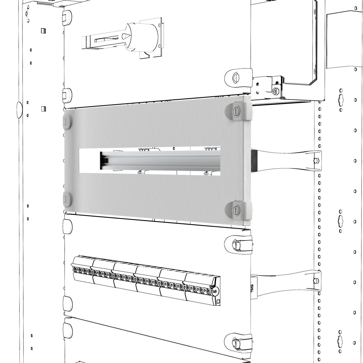 Gewiss QDX 630 L-serie Vensterpaneel - met din-rail - QDX - 24 module - 600x200 MM