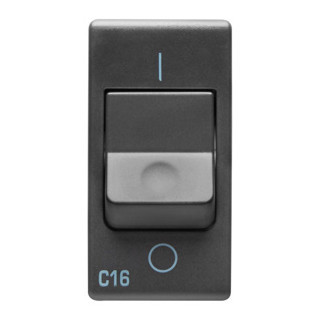 Gewiss SYSTEM BLACK - Huishoudelijke serie Compacte Installatieautomaat 230 vac - 1P 16 A 3 ka C-kar - 1 module -