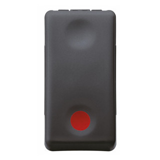 Gewiss SYSTEM BLACK Drukknop 1P 250 vac - no 10 A - hulpcontact NC - stop - symbool rood -