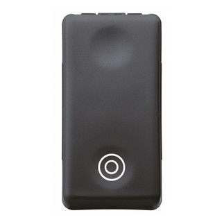 Gewiss SYSTEM BLACK Drukknop 2P 250 vac - no 10 A - neutraal - symbool dubbele cirkel - 1