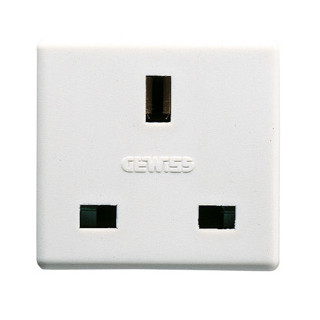 Gewiss SYSTEM WHITE - Huishoudelijke serie British Standard socket-outlet 250V ac - 2p+e 13a - 2 modules - system