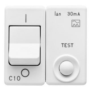 Gewiss SYSTEM WHITE - Huishoudelijke serie Compacte Aardlekautomaat - 230 vac - klasse A - 1P+N 10 A 3 ka 30 ma C