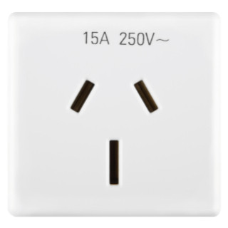 Gewiss SYSTEM WHITE - Huishoudelijke serie Australische Standaard wandcontactdoos 250 vac - 2p+a 15 A - platte ST
