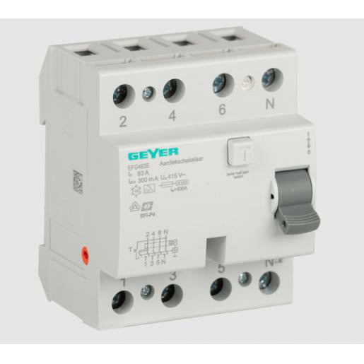 Geyer Aardlekschakelaar 4P 63a 300ma. A-KL