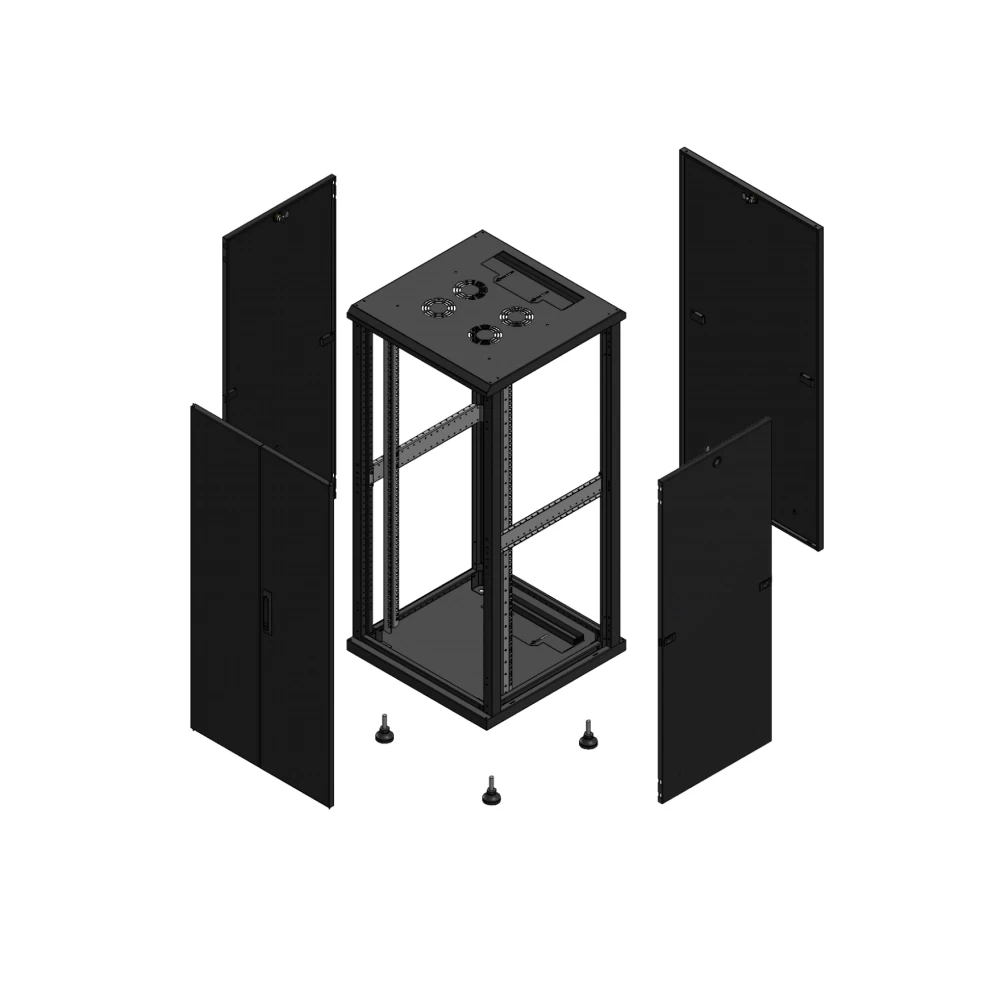 Gigamedia 19" conf S70 26u 600x600 MM av DBL tol par