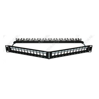 Gigamedia Patchpanel angled leeg 24-keystone 1he