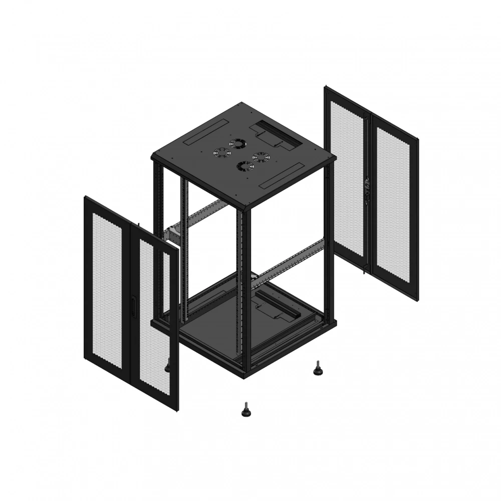 Gigamedia Vloer patchkast av dubbel per ar dubbel per 19" 26he 800x800mm zwart 702688PPDPPD