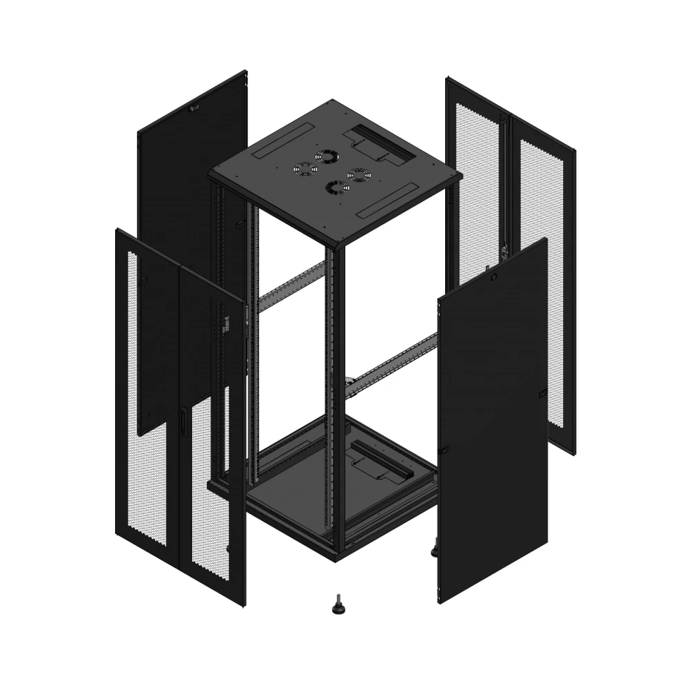 Gigamedia Vloer patchkast av dubbel per ar dubbel per 19" 36he 800x800mm zwart 703688PPDPPD
