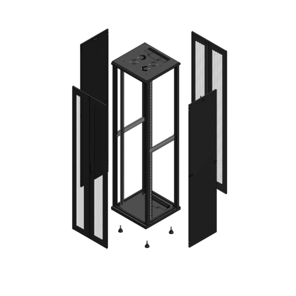 Gigamedia Vloer patchkast av dubbel per ar dubbel per 19" 47he 600x600mm zwart 704766PPDPPD